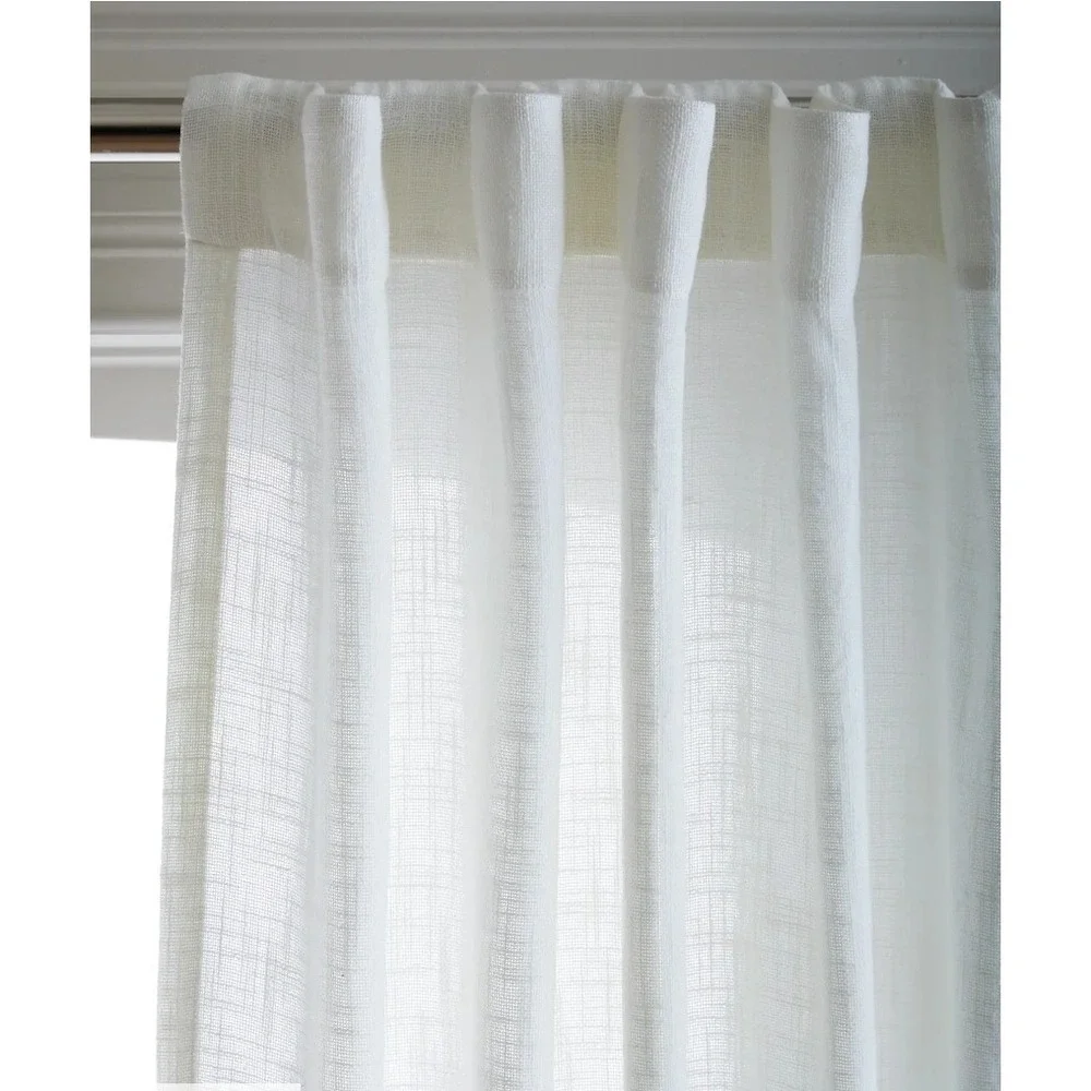 Quince 100% Cotton Sheer Curtains Set of 2 48
